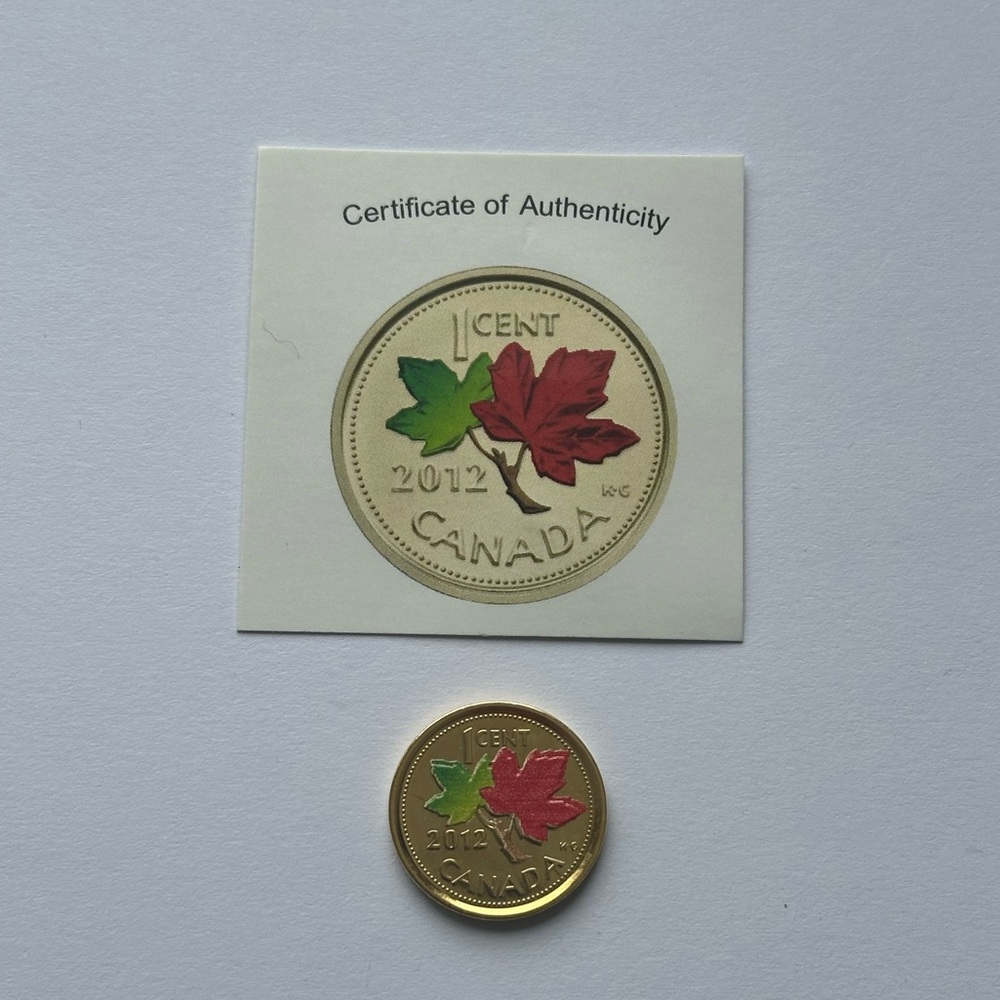 2012 Canada 1 Cent Coin with Maple Leaf Design